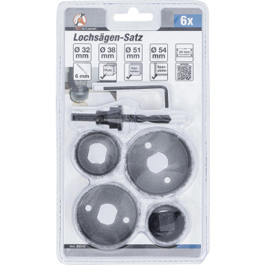 BGS Lochsägen-Satz Ø 32 - 54 mm Tiefe 24 mm 6-tlg BGS Do it yourself 50310