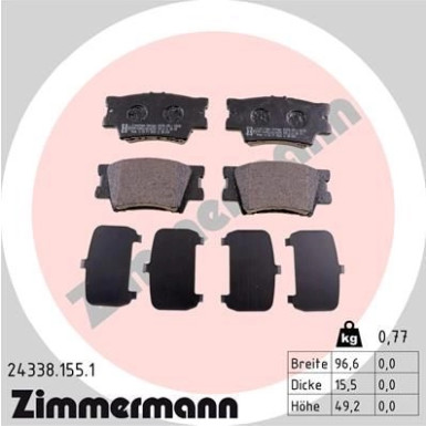 ZIMMERMANN Bremsbeläge 24338.155.1