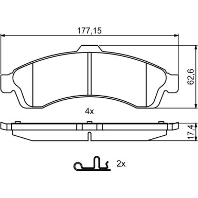 Bremsklötze | CHEVROLET,OPEL,SAAB | 0 986 494 854