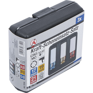 BGS Kraft-Schoneinsatz-Satz | Antrieb Innenvierkant 12,5 mm (1/2"""") | SW 17 - 19 - 21 mm | 3-tlg | 7310