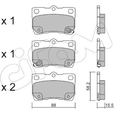 CIFAM Bremsbelagsatz, Scheibenbremse 822-761-0