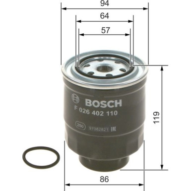 Kraftstofffilter | TOYOTA Auris, Avensis, Corolla, Verso | F 026 402 110