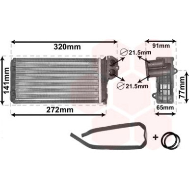 VAN WEZEL Wärmetauscher, Innenraumheizung 40006199 IR PLUS