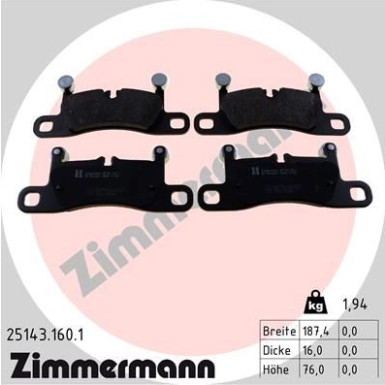ZIMMERMANN Bremsbelagsatz, Scheibenbremse