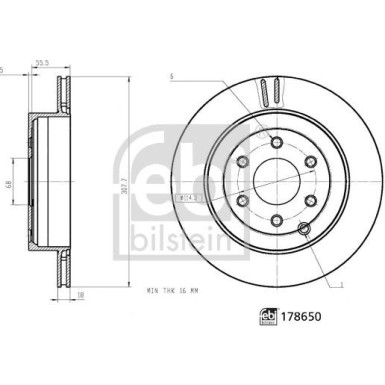 FEBI BILSTEIN Bremsscheibe | 178650