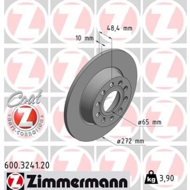 ZIMMERMANN Bremsscheibe 600.3241.20 Coat Z