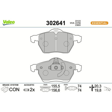 VALEO Bremsbeläge 302641