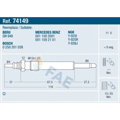 74149 Glühkerze 74149 Glühkerze