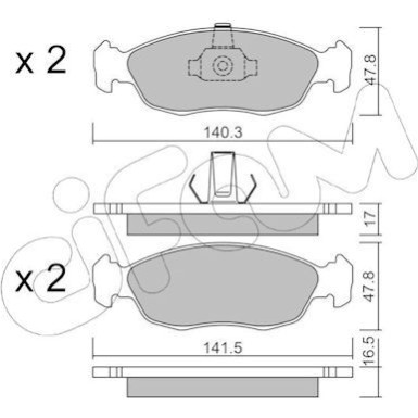 CIFAM Bremsbelagsatz, Scheibenbremse 822-156-1