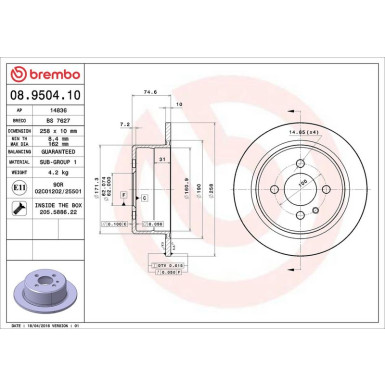 11 482 011 Bremsscheibe HA BMW E30 325ix 86-91 PRIME LINE 08.9504.10
