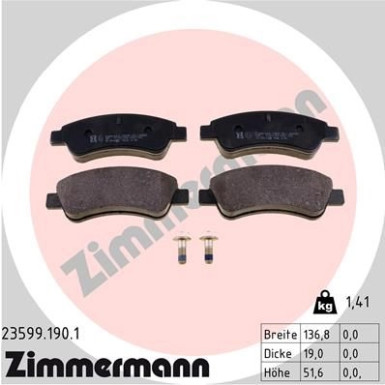 ZIMMERMANN Bremsbeläge ZIMMERMANN Bremsbeläge