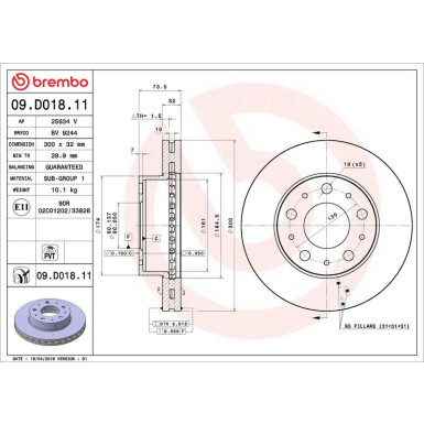 70 481 049 Bremsscheibe VA | CITROEN Jumper PEUGEOT Boxer 06 | 09.D018.11