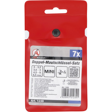 BGS Doppel-Maulschlüssel-Satz Mini-Ausführung SW 3 - 5,5 mm 7-tlg BGS Do it yourself 1239