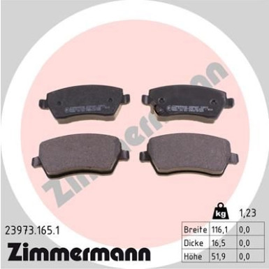 ZIMMERMANN Bremsbeläge ZIMMERMANN Bremsbeläge