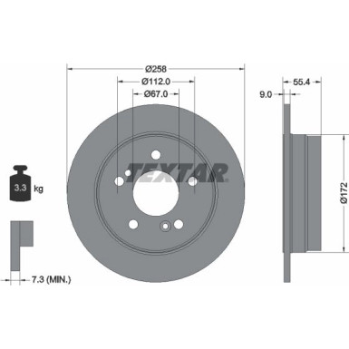 Bremsscheibe Db T. W202 180 PRO 92059503