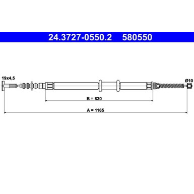 ATE Handbremsseil Seilzug Festellbremse 24.3727-0550.2 ATE Handbremsseil Seilzug Festellbremse 24.3727-0550.2
