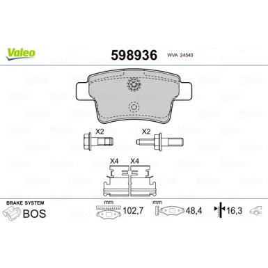 VALEO Bremsbeläge VALEO Bremsbeläge