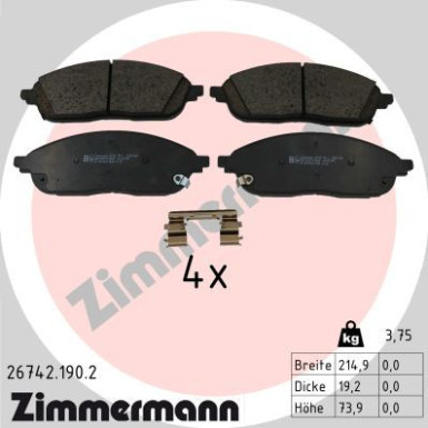 ZIMMERMANN Bremsbelagsatz, Scheibenbremse ZIMMERMANN Bremsbelagsatz, Scheibenbremse