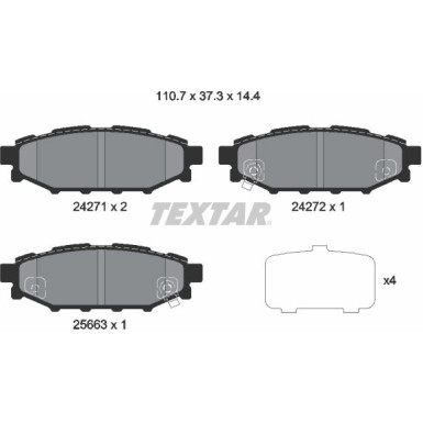 Bremsbelagsatz Subaru T. Legacy 03-/Impreza 07 | 2427101