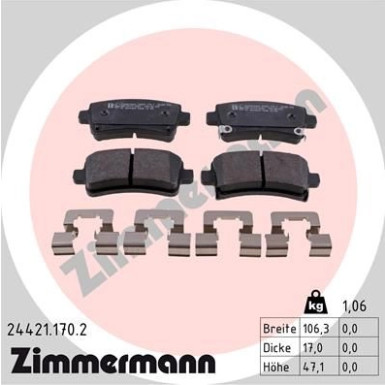 ZIMMERMANN Bremsbeläge ZIMMERMANN Bremsbeläge