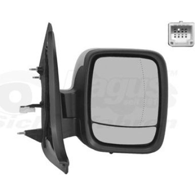 Aussenspiegel re. elek. Verst. bhz Opel Vivaro asph. grund. 7PIN Temp OE 95517320 + HAGUS