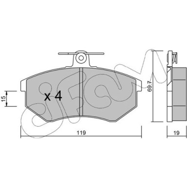 CIFAM Bremsbelagsatz, Scheibenbremse | 822-148-0