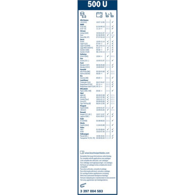 BOSCH | Wischerblatt 500U | TWIN-Standard | 3397004583 BOSCH | Wischerblatt 500U | TWIN-Standard | 3397004583