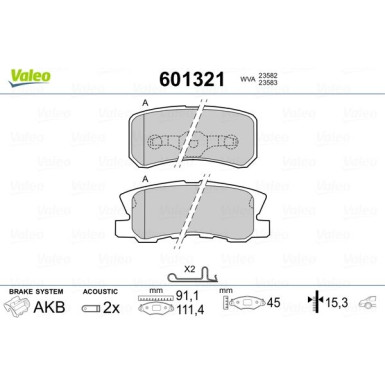 VALEO Bremsbeläge VALEO Bremsbeläge