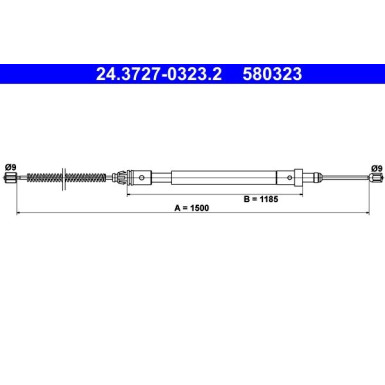 ATE Handbremsseil Seilzug Festellbremse 24.3727-0323.2 ATE Handbremsseil Seilzug Festellbremse 24.3727-0323.2