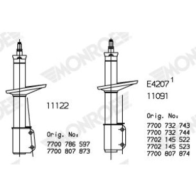 MONROE ORIGINAL-Öldämpfer VA | RENAULT 5 84 | 11091 MONROE ORIGINAL-Öldämpfer VA | RENAULT 5 84 | 11091