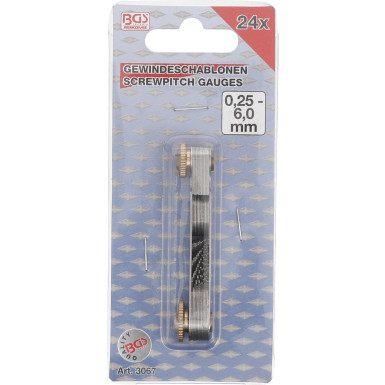 BGS Gewindeschablone | 24 Blatt | metrisch 0,25 - 6,00 mm | 3067
