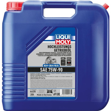 Liqui Moly Hochleistungs-Getriebeöl (GL4+) SAE 75W-90 20 l | 4435 | 20L Kanister Kunststoff