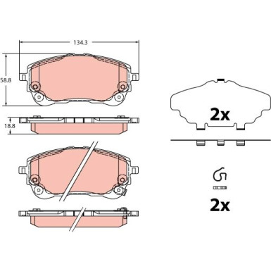 Bremsbelagsatz, Scheibenbremse | TOYOTA Corolla,Yaris 18 | GDB2349