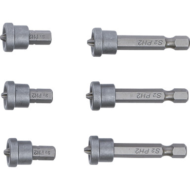 BGS Bit-Satz mit Tiefenstopp für Gipskartonplatten Antrieb Außensechskant 6,3 mm (1/4 ) Kreuzschlitz PH2 6-tlg BGS Do it yourself 50406