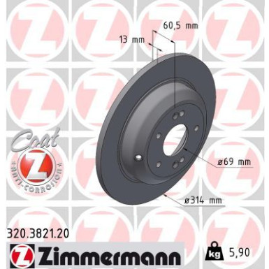 ZIMMERMANN Bremsscheibe | 320.3821.20