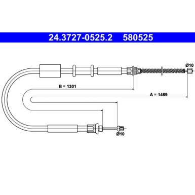 ATE Handbremsseil Seilzug Festellbremse 24.3727-0525.2