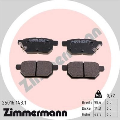 ZIMMERMANN Bremsbeläge ZIMMERMANN Bremsbeläge
