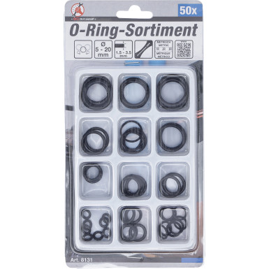 BGS O-Ring-Sortiment Ø 5 - 20 mm 50-tlg BGS Do it yourself 8131