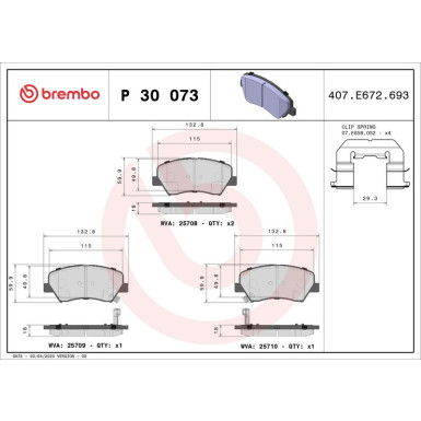 BREMBO Bremsklötze Xtra VA | HYUNDAI i30, Veloster KIA Ceed 09 | P 30 073X