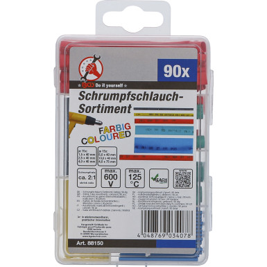 BGS Schrumpfschlauch-Sortiment farbig 90-tlg BGS Do it yourself 88150