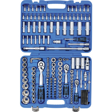 BGS Steckschlüssel-Satz Sechskant | Antrieb 6,3 mm (1/4"""") / 10 mm (3/8"""") / 12,5 mm (1/2"""") | Zollgrößen | 192-tlg | 2245