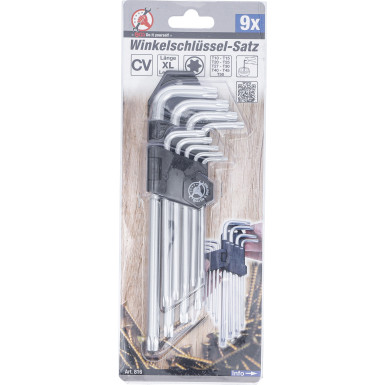 BGS Winkelschlüssel-Satz lang T-Profil (für Torx) T10 - T50 9-tlg BGS Do it yourself 816