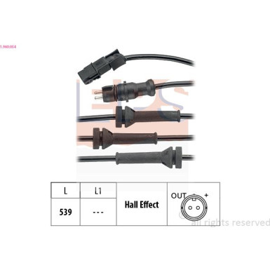 1.960.054 Sensor, Raddrehzahl Made in Italy - OE Equivalent