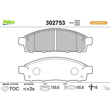VALEO Bremsbeläge 302753