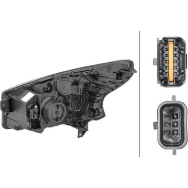 SCHEINWERFER R H4/LED HELLA | OPEL VIVARO B 6,14-12,18 | 1EE 011 565-161