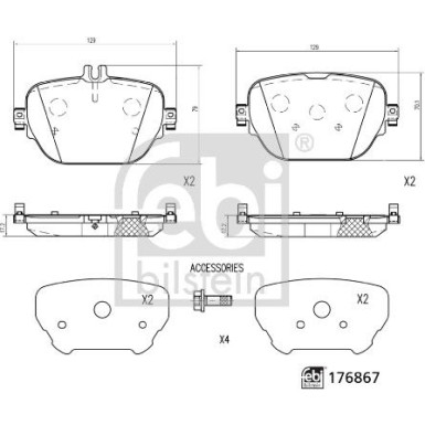 FEBI BILSTEIN Bremsbelagsatz, Scheibenbremse FEBI BILSTEIN Bremsbelagsatz, Scheibenbremse