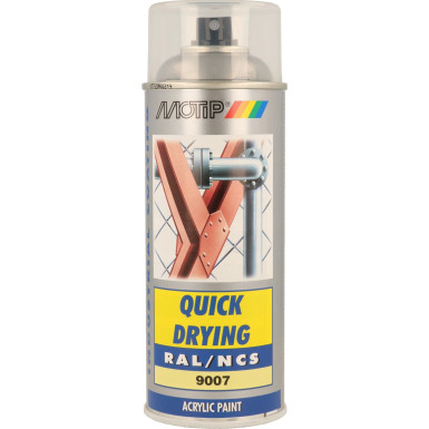 MoTip hochglänzender Acryllack graualu. met. 400ml | 7216