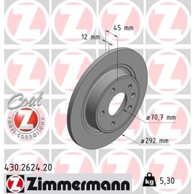 ZIMMERMANN Bremsscheibe | 430.2624.20
