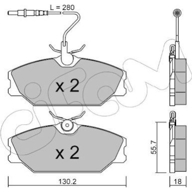 CIFAM Bremsbelagsatz, Scheibenbremse 822-142-0