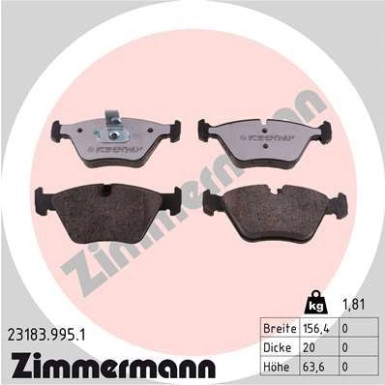 ZIMMERMANN Bremsbeläge 23183.995.1